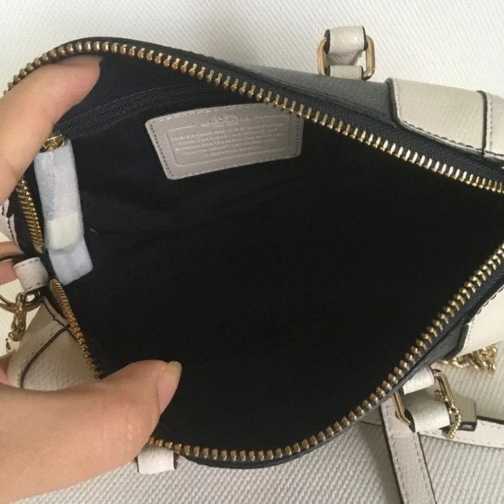 New Coach Mini Bennett Midnight & White Crossbody Bag Satchel Purse
